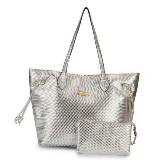 Coach City Knitted Medium Silver Totes DZO | Women - Click Image to Close